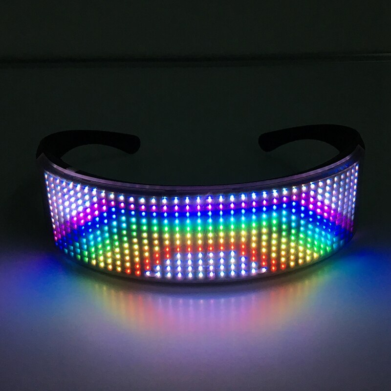 LED Bluetooth lunettes électroluminescentes APP téléphone Mobile connexion contrôle dynamique émettant de la lumière multi-langue