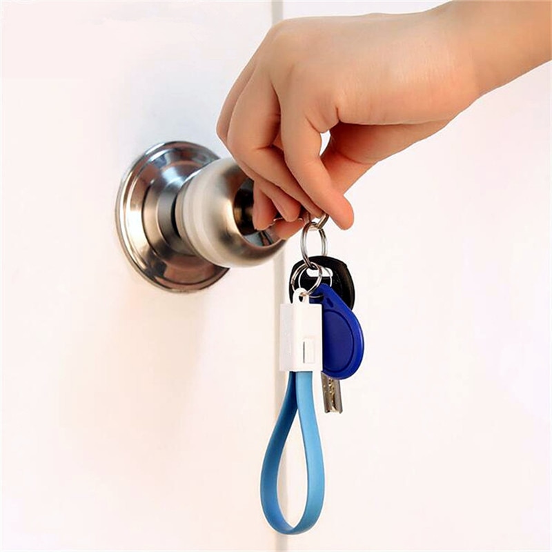 Kort mini nøglering usb kabel hurtig opladningsledning micro usb c type c til iphone ipod android oplader datasync ladekabler