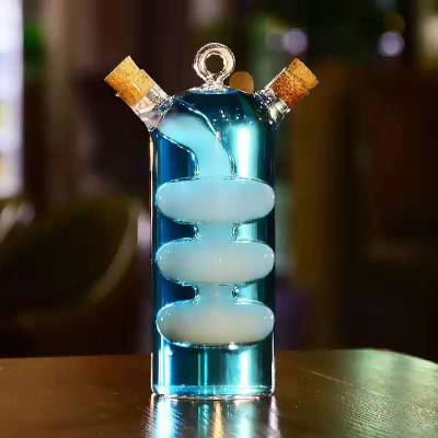 Double Wall Glass Glass Olive Oil Bottle Pourer Kitchenware Oil Vinegar Bottle Sauce Bottle Oiler Cruet Condiment Bottles Soy: C