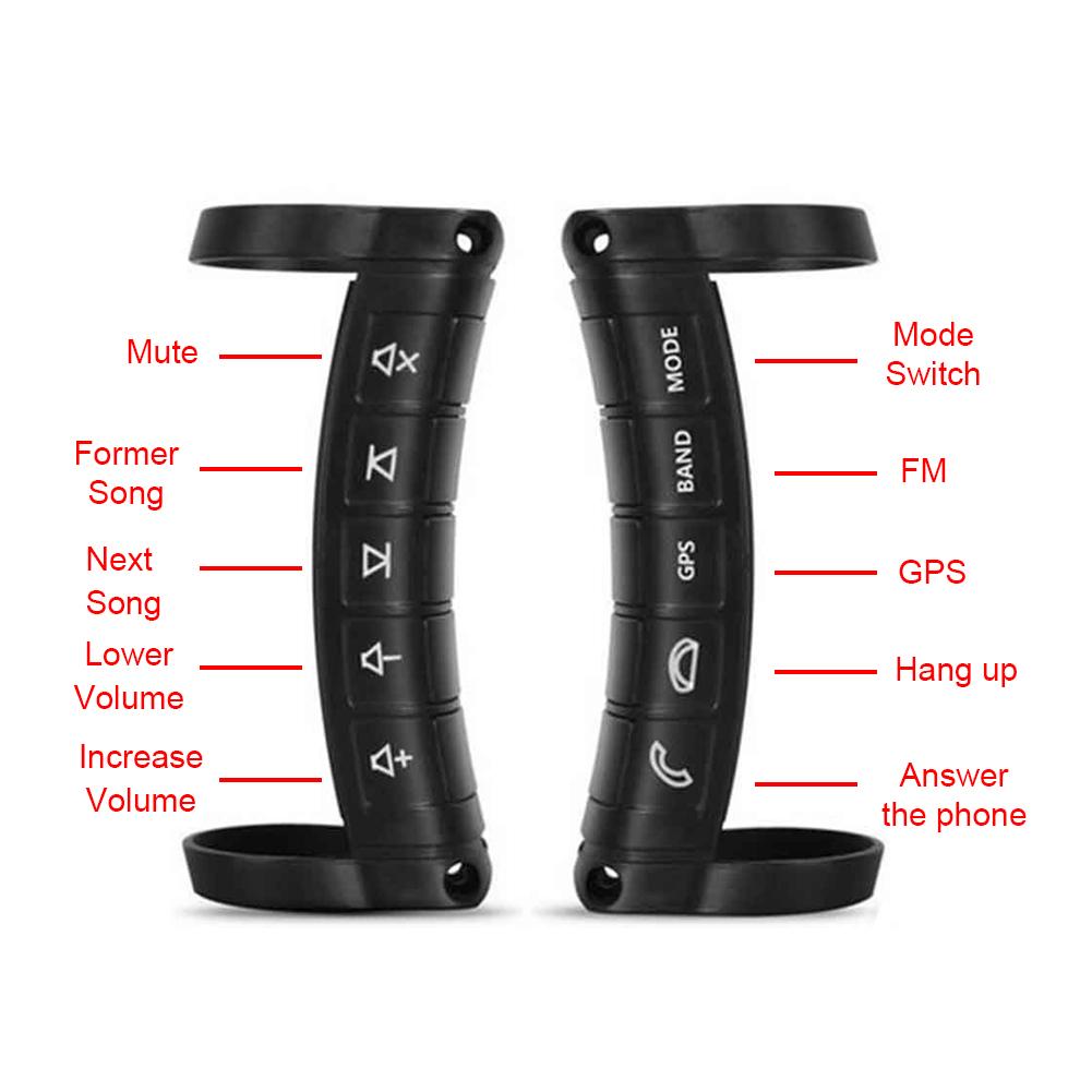 10 teclas de dirección inalámbrica luminosa Universal Multi-función estéreo DVD navegación GPS volante de coche botones de Control remoto