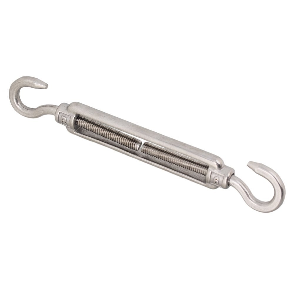 304 Stainless Steel European Style Hook & Hook M4/ M5/ M6/ M8 Turnbuckles Adjustable Wire Rope Tensioners 10/ 5pcs
