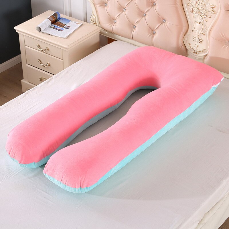 Taie d'oreiller polaire souple pour femmes enceintes, forme en U, lombaire, protection latérale multifonction, housse de coussin pour femmes enceintes: D pillow