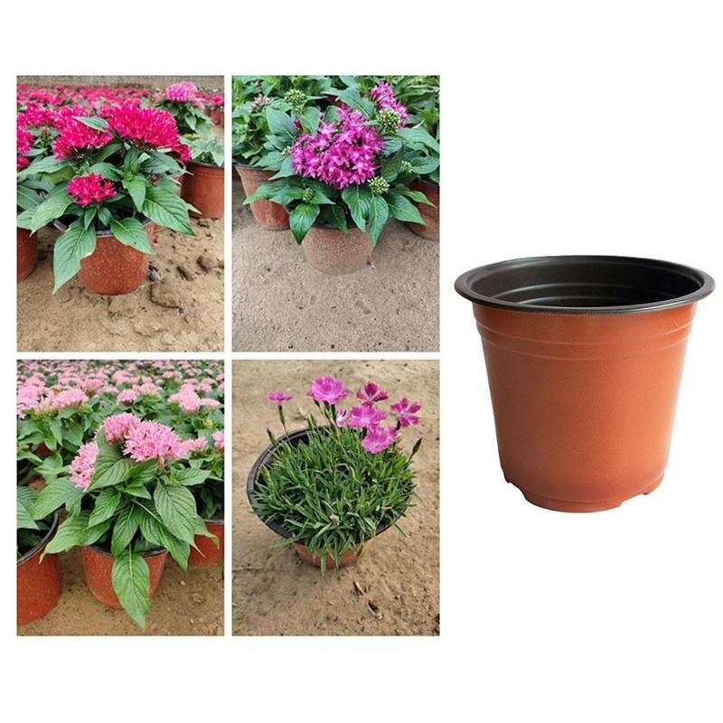 10 Stuks Plastic Planten Pot Container Bloempot Tuinieren Patio Planten 5 Maten Ventilatie Outdoor Zaailing Kwekerij Veel