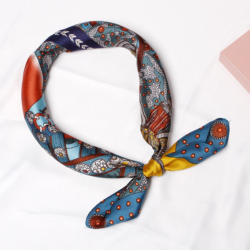 70 x 70 satijnen stippen multifunctionele dames zijden keper sjaal satijnen vierkante stropdas haarband dames foulard femme handdoek bufanda sjaal