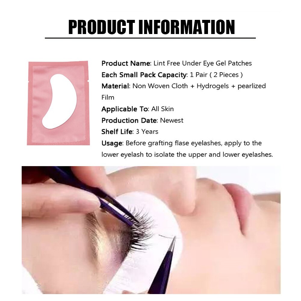 Autocollants d&#39;extension de cils, 50/100 paires, tampon sous les yeux, Patch de papier pour Extension de cils, Patch de Gel
