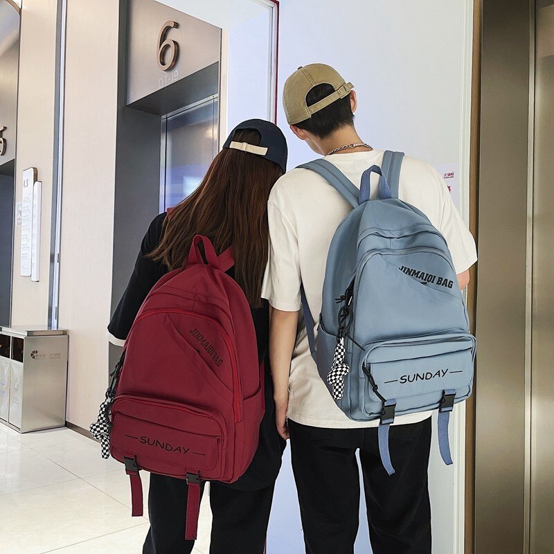 Trendiger damenrucksack mit Alphabet-drucken, mehrere fächer, schultasche für mädchen, wasserdichtes Nylon, Laptop-Rucksack, büchertasche 2022