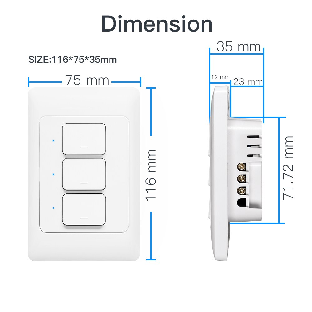 Zemismart zigbee 3.0 push light switch smartthings styr os auphysical vægafbrydere
