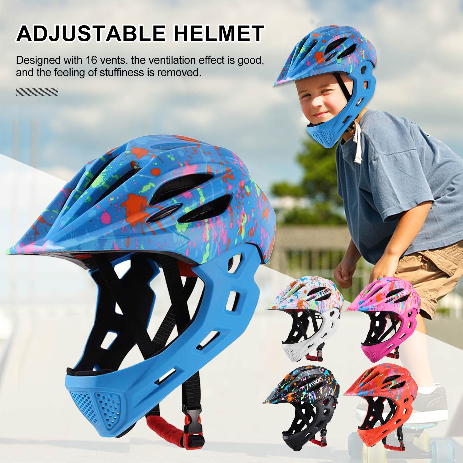 LED Enfants Cyclisme Casque Intégral Détachable Enfants Casque de Descente VTT Casque De Vélo Sport Sécurité Capacete Ciclismo Casques