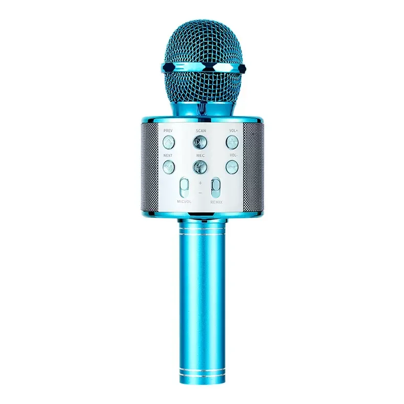 Wireless Bluetooth Karaoke Microphone,3-in-1 Portable Handheld Karaoke Mic Speaker Machine Home Party Birthday: Blue