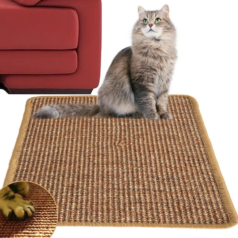 Kat kradsemåtte naturlig sisal katte kradse killing pad klatretræ stol bordmåtte møbelbeskytter måtter legetøj til kæledyr