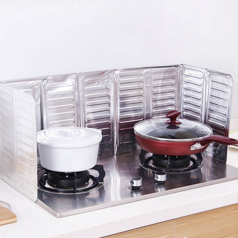 Kitchen Gas Stove Oil Splatter Screens Oil Aluminium Foil Plate Kitchen Tools Cooking Insulate Splash Proof Baffle Plate