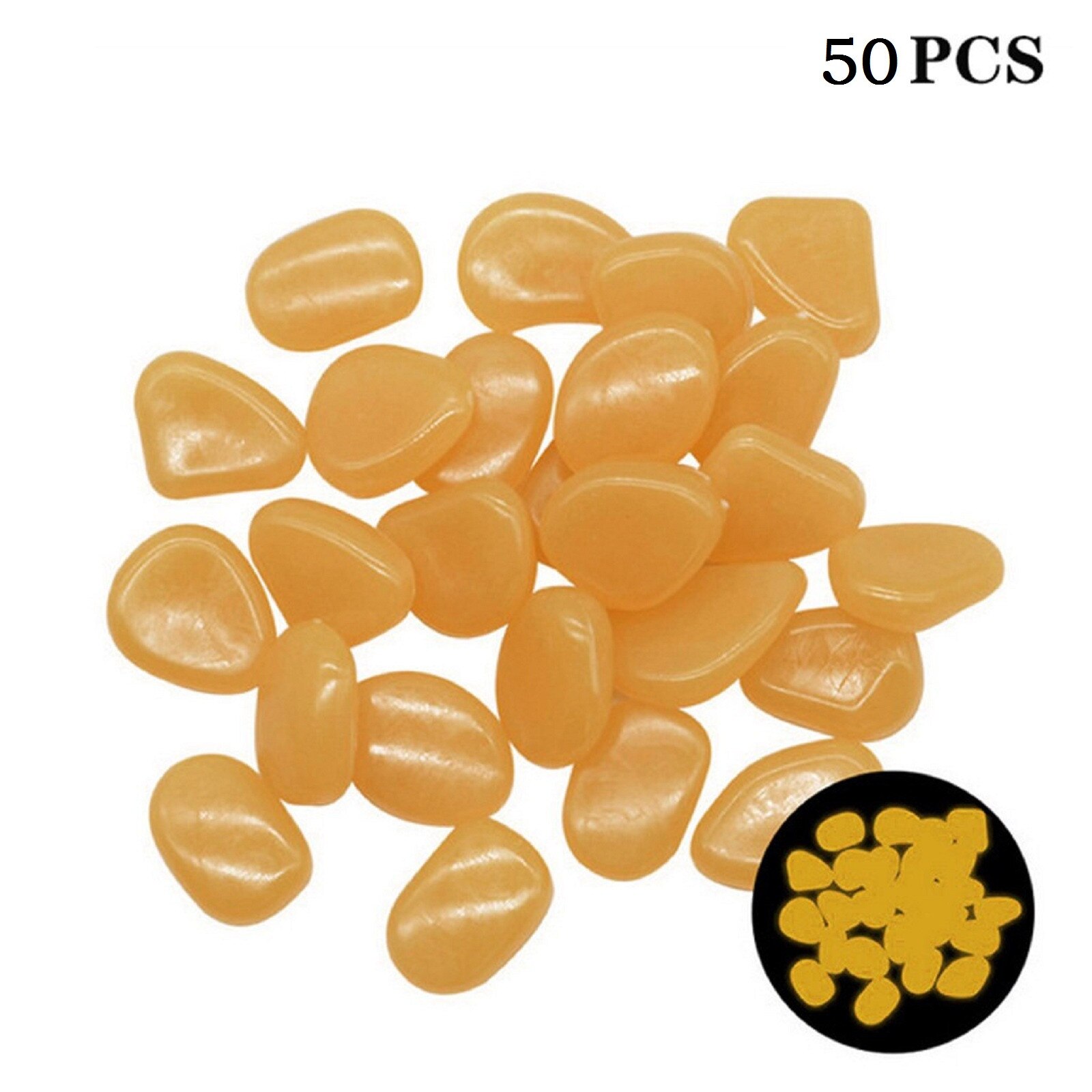 Aquarium Luminous Stone Garden Decoration Glow In The Dark Pebbles Luminous Stones Rocks 50pcs Aquariums Decor Garden Decoration: L