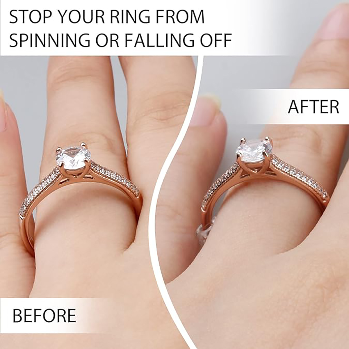 Anillo de ajuste, herramientas reductoras de tamaño Invisible, anillos con resorte en espiral, ajuste de tensor transparente, herramienta de redimensionado, protector de joyería