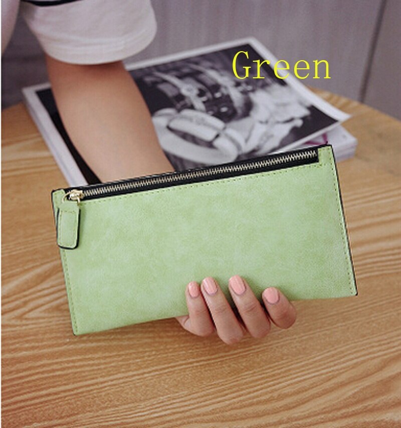 Women Purse Wallet Vintage Card Phone Storage Bag Long PU Leather Wallets Zipper Handbag NIN668