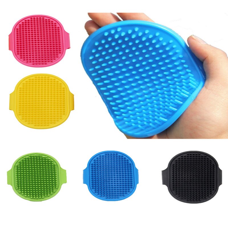 Soft Rubber Dog Brush Comb Cat Bath Brush Rubber Glove Hair Fur Grooming Massage Brush For Dog Cats 12.3*9.7cm dog grooming
