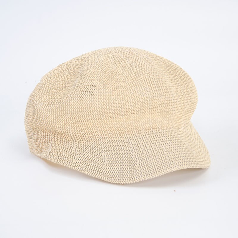 Octagonal Cap Straw Women Summer Thin Newsboy Cap Painter Adjustable Rope Knitted Beret Mesh Breathable Boinas Para Mujer