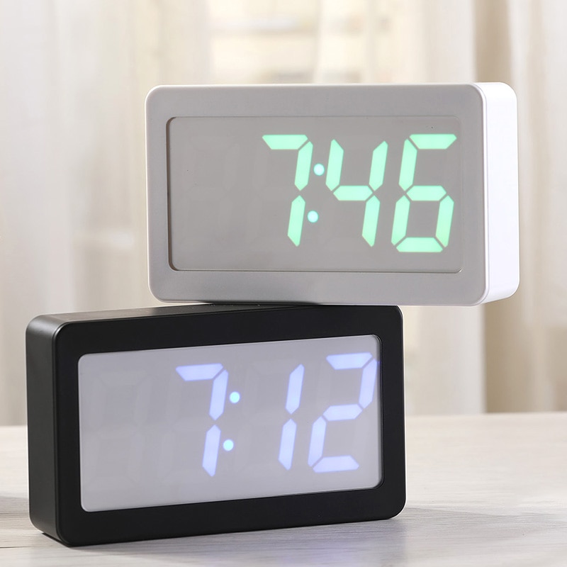Digital Alarm Clock Color Changing Sounds Control Temperature Date Display LED Alarm Clock Brightness Adjustable table Clock