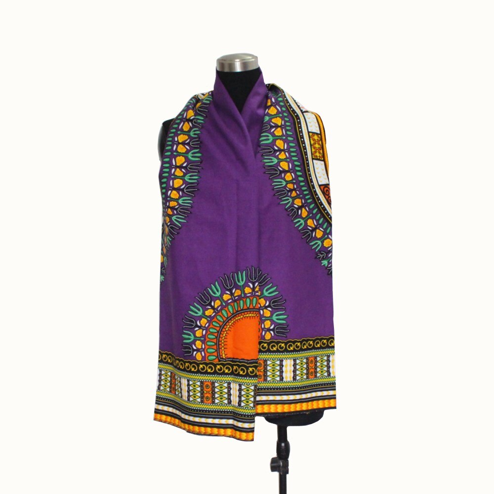 Mr hunkle vinter overdimensioneret plaid afrikansk print unisex bomulds wrap dashiki tørklæde: Ny lilla