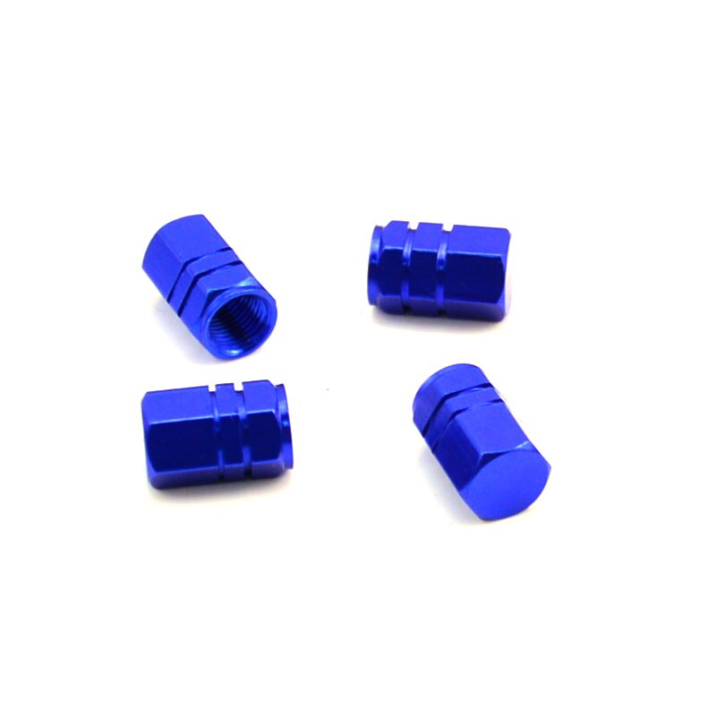 4 tapones para vástago de válvula de coche, 4 Uds., tapones de válvula a prueba de robo de aluminio con perno, válvulas para neumáticos de rueda de coche, tapones de válvula, accesorios: blue