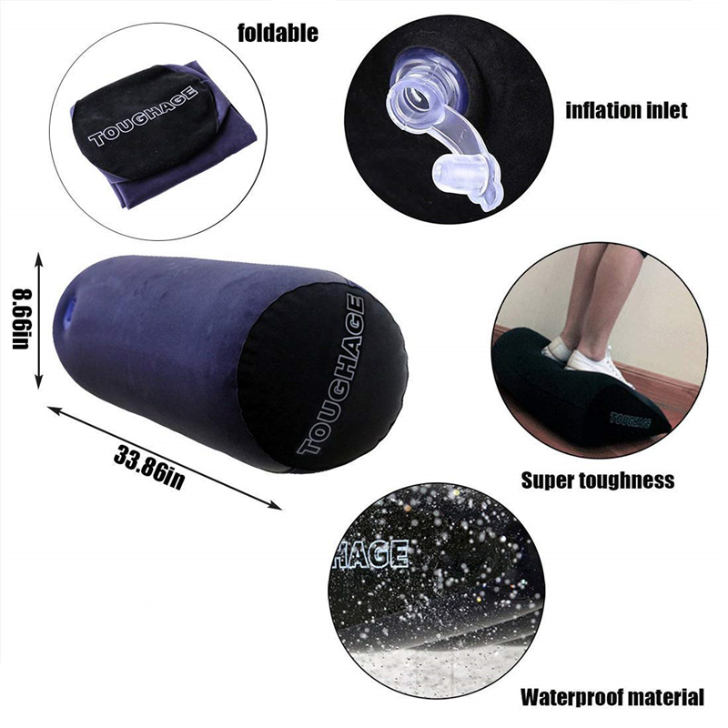 Multifunctionele Opblaasbare Lange Body Kussen Lumbale Been Yoga Kussen Reizen Posities Ondersteuning Luchtkussen Met Plastic Handpomp