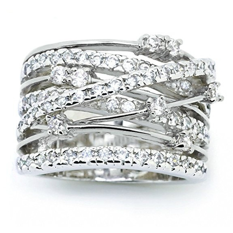 Anillos de boda clásicos de cristal para mujer, joyería de compromiso de dos tonos de circonita, Charm de lujo,