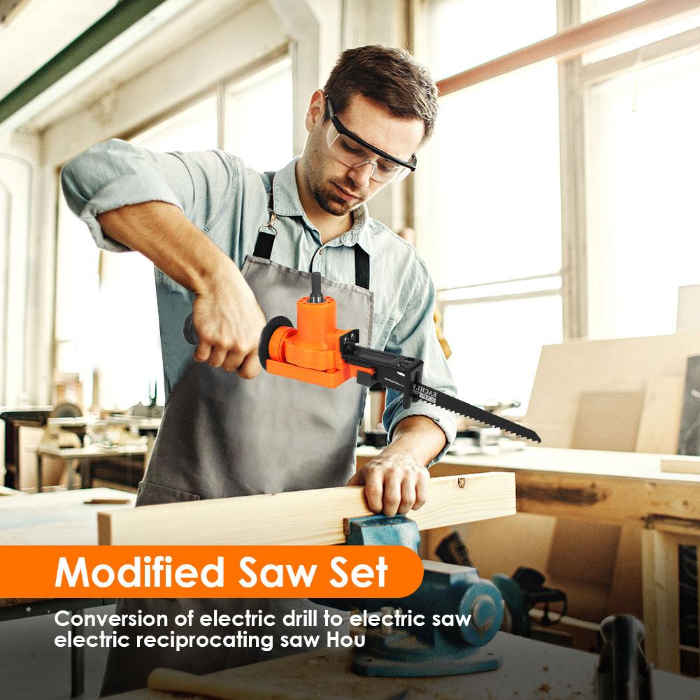 Reciprocating Saw Attachment Change Electric Drill Into Saw Metal File For Wood Metal Cutting Saw Jig Attachment Adapter