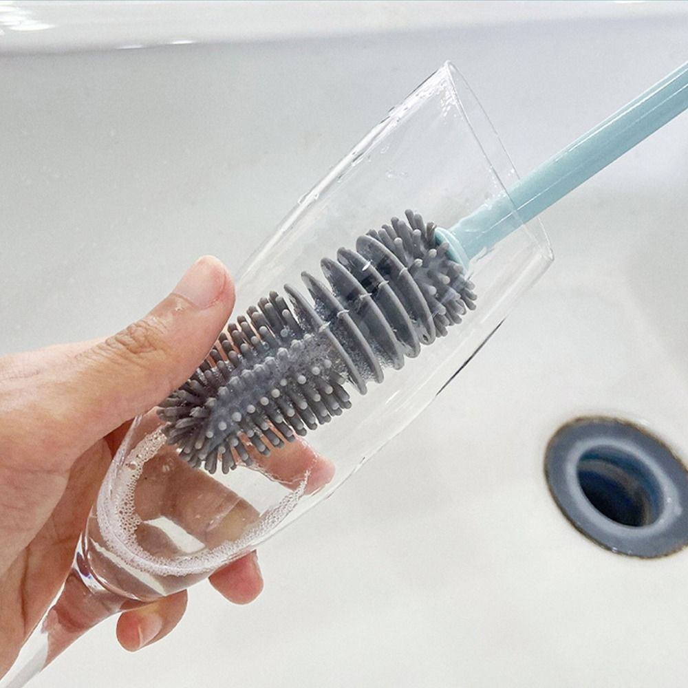 Scrubber durevole Spazzola per pulizia multifunzione per uso alimentare Scrubber per tazze in silicone Strumento per la pulizia Spazzola per bottiglie di latte Detergente per vetri