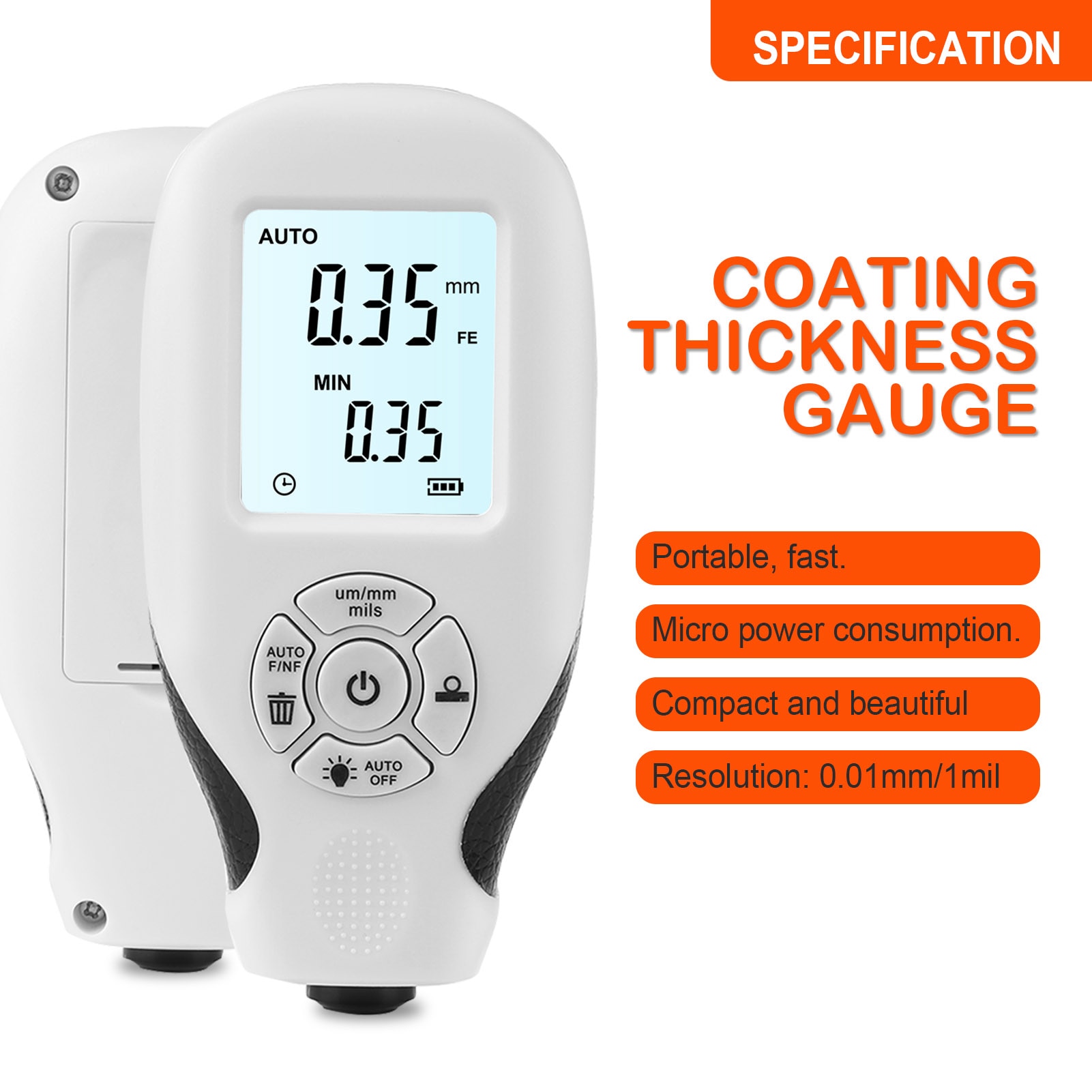Paint Thickness Tester Car Coating Film Thickness Gauge 0~2000um Digital Coating Meter Automotive Paint Films Tester