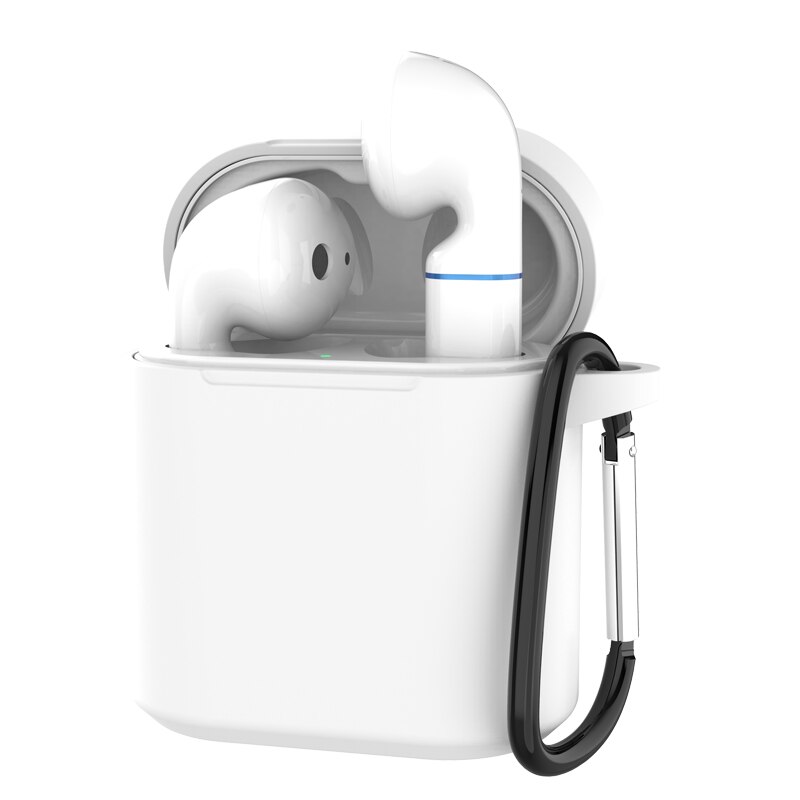 Pokrywa silikonowa etui na słuchawki do Huawei Honor FlyPods Fly Pods Pro futerały ochronne do Freebuds 2 Pro karabińczyk metalowy haczyk: White With  Hook