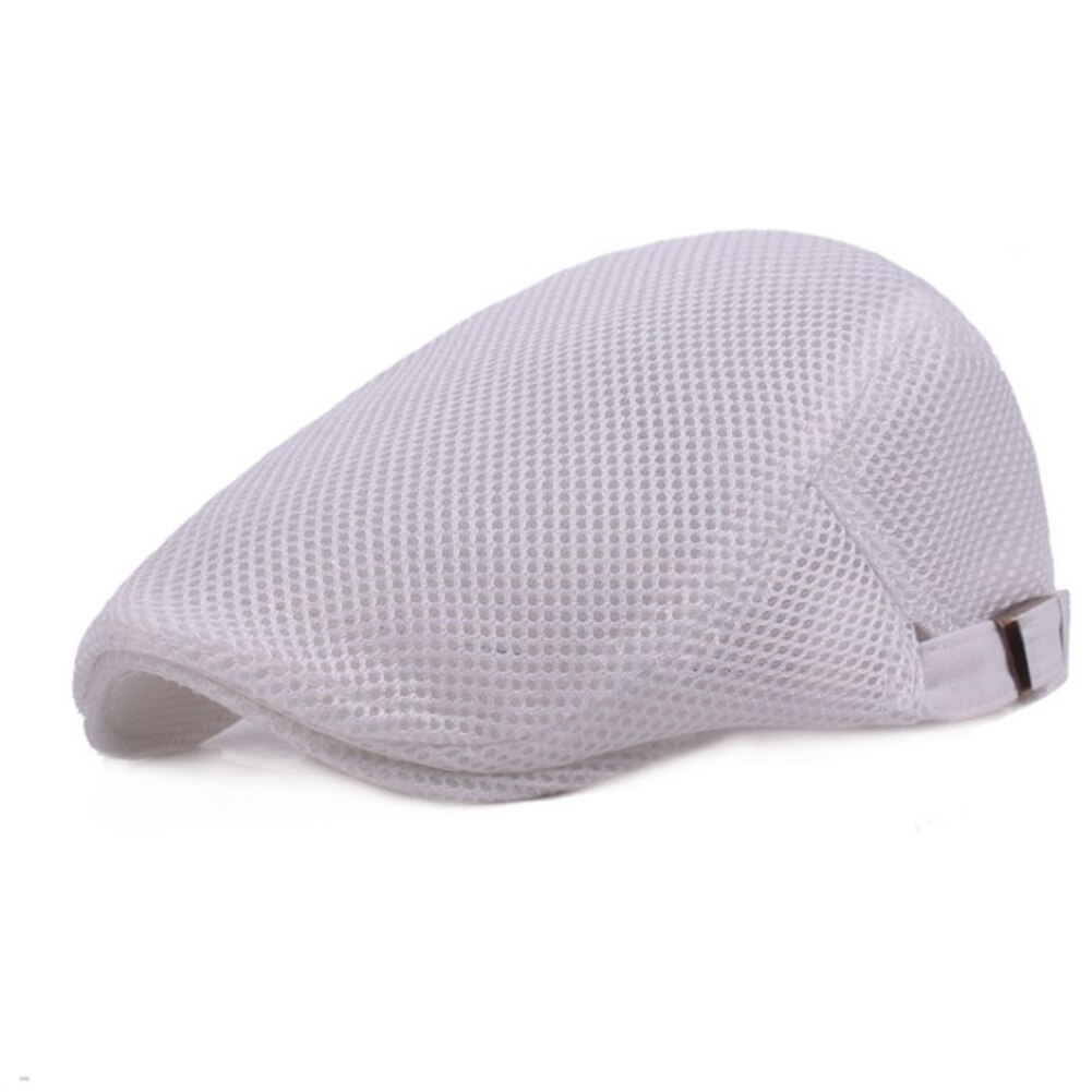Summer Unisex Casual Beret Hat Flat Cap Newsboy Style Gatsby Hat Adjustable Breathable Mesh Caps Denim Beret Hat