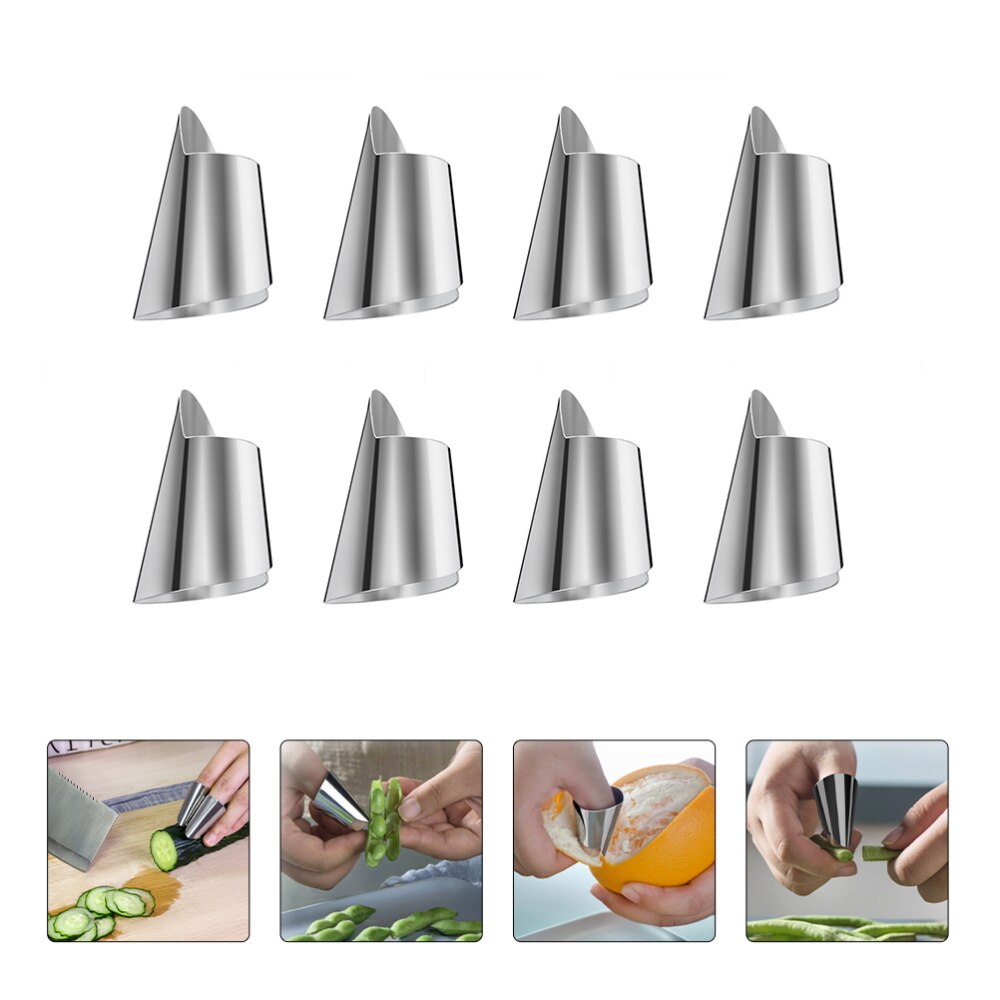 20pcs Stainless Steel Finger Guard Picking Vegetables Metal Nail Cutting Cover