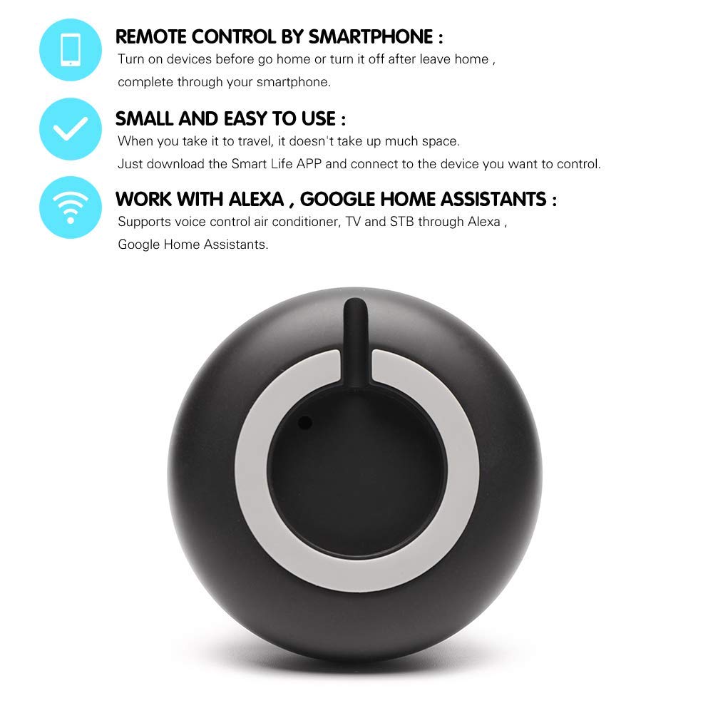 Tuya universal Smart IR Hub remote control Voice Control AC, TV, Work With Alexa ,Google Home Assistant,Apple,Android smartphone