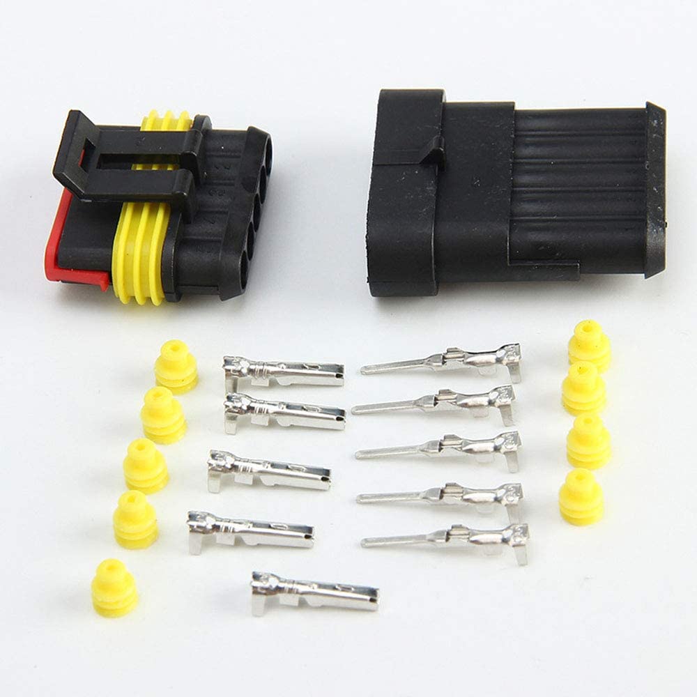 10 Kits 5 Pin Way Waterproof Electrical Connector Plug 1.5mm Series Terminals