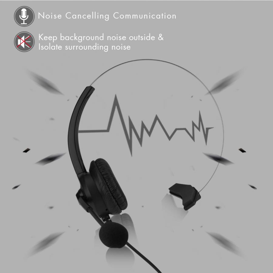 Noise Cancelling Call Center Headset Comfortable Wearing Lossless Sound Telephone Headset 2.5mm Call Center Headset