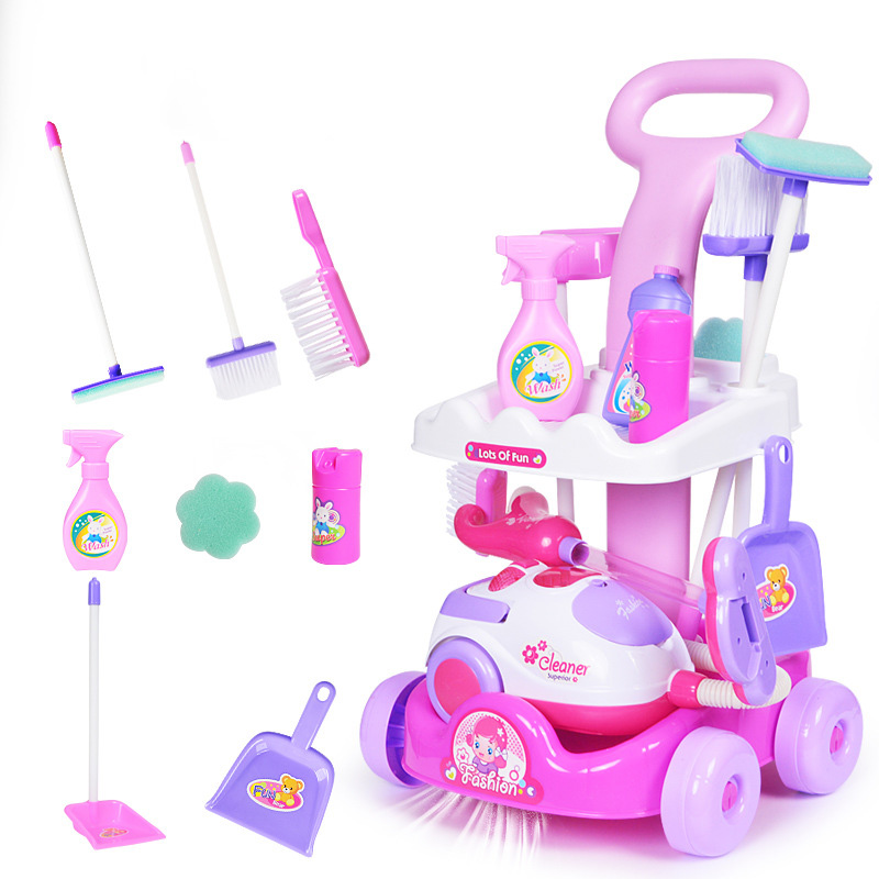 Kinderen Huis Schoonmaken Speelgoed Simulatie Mop Elektrische Vacuüm Cleaning Tools Trolley Apparaten Kinderspeelgoed