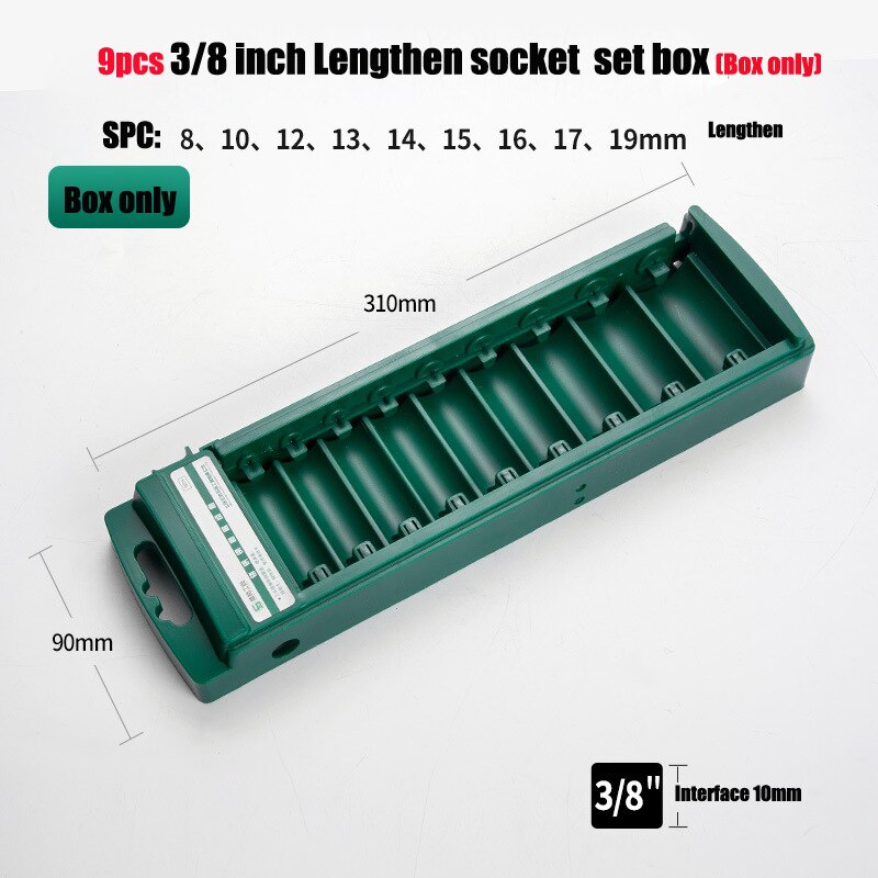 1Stck Reparatur Werkzeug Sockel Lagerung Kasten Steckschlüssel Kunststoff Lagerung Kasten Buchse einstellen Lagerung Kasten für Sockel Werkzeuge Lagerung: 3-8 B90