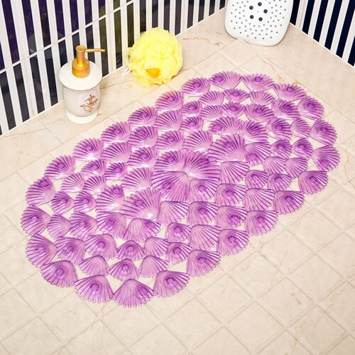 Transparent färg 38cm*68cm badrum halkfri badmatta mjuk fotmassage pad anti-mögel dörrmatta tvättbar badkar duschmatta: Lila