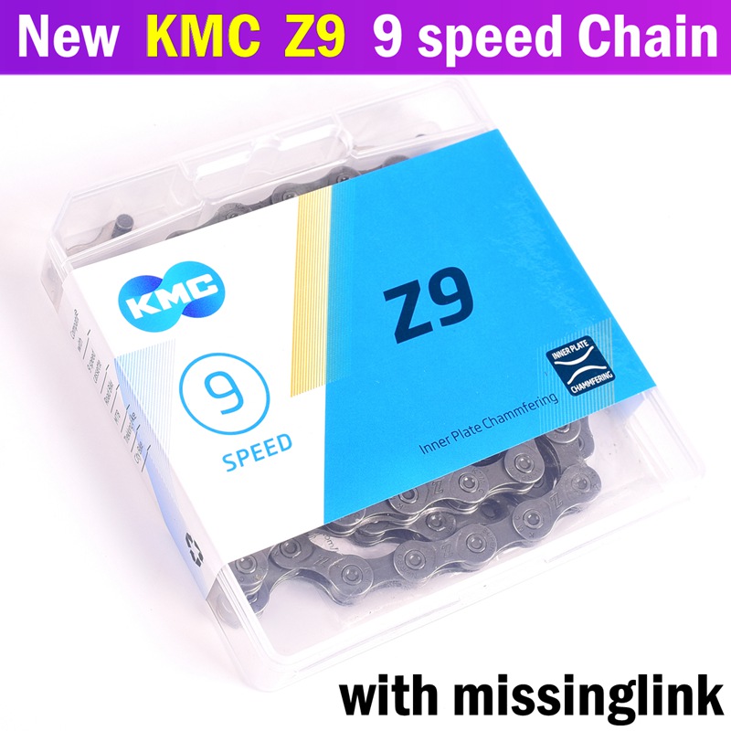 KMC X8 X9 X10 X11 X12 Z9 Z8.3 Bicycle Chain 116L 11 10 9 8 Speed Bicycle Chain With Magic Button for Mountain Bike Bicycle Parts: Z9 gray