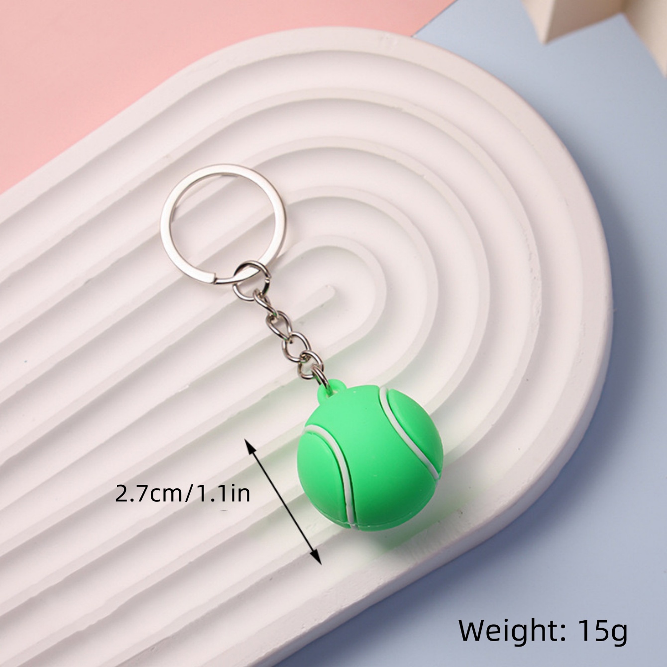 Simulation Football basket-ball volley-ball Tennis Rugby porte-clés PVC Mini porte-clés sac à dos pendentif voiture accessoires: green