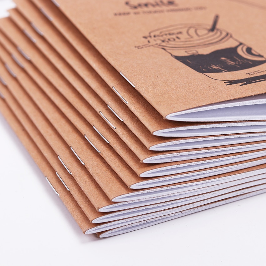 Cuaderno de papel Kraft japonés pequeño, fresco y a buen tiempo, Bloc de notas con patrón de animales de colores, papelería de oficina y suministros escolares 3 uds.