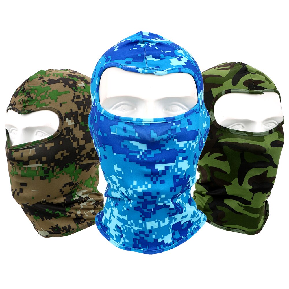 Mascarilla facial de LICRA suave de secado rápido para motocicleta, máscara transpirable de camuflaje para ciclismo, esquí, Snowboard, deportes, cara completa y cuello, gorro de viento: 3pcs