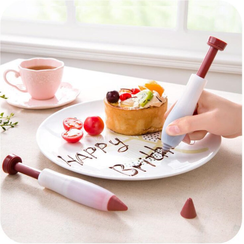 Bolígrafo de silicona para pasteles, jeringa de escritura para glaseado, herramienta de decoración para hornear, boquillas de pastelería para manga pastelera, accesorios de cocina