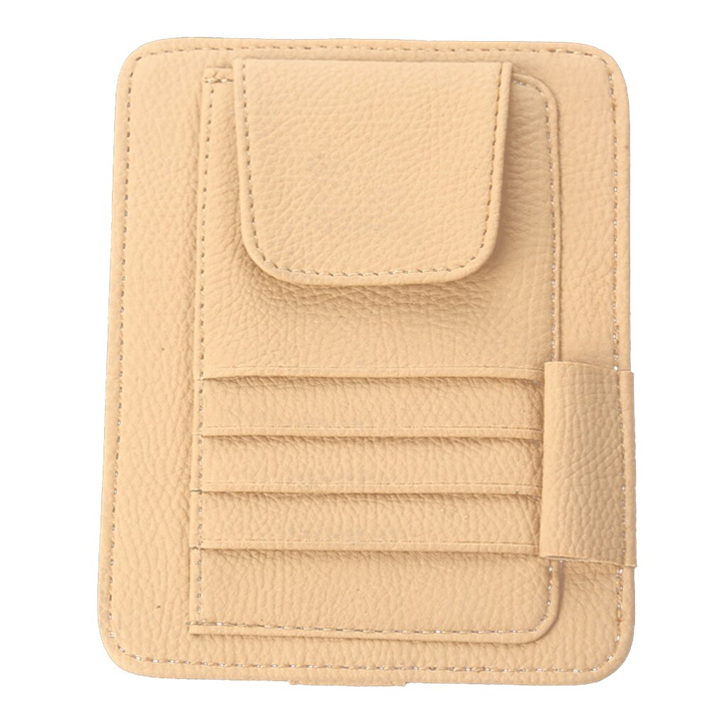 Auto zonneklep organizer pu leer multifunctionele opbergruimte brillenclip documenten map kaart cd etui houder: Nr . .2
