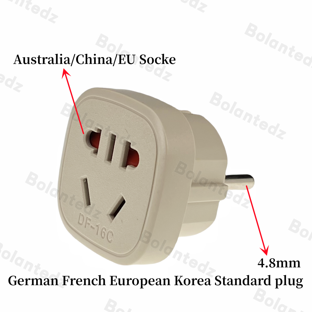 Vs au naar eu stekkeradapter type-i type-a naar type-f stroomomvormer australië china naar schuko europese reizen frankrijk korea rusland: Bruin