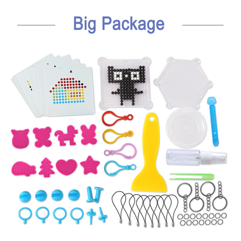 Hama-caja de plástico de 15000 piezas para niños, cuentas de agua Perler, Spray Aqua Magic, 3D, educativo, rompecabezas, accesorios, Juguetes