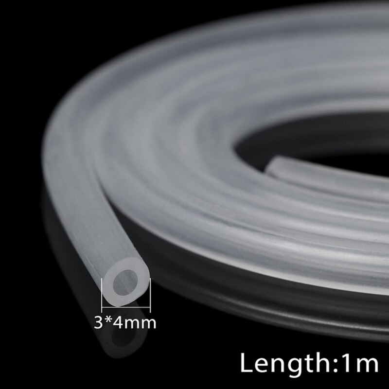 1 meter fda madkvalitets silikone rør gennemsigtig silikone gummislange 3 4 6 8 10mm ud diameter fleksible silikone vvs-slanger: 3 x 4mm