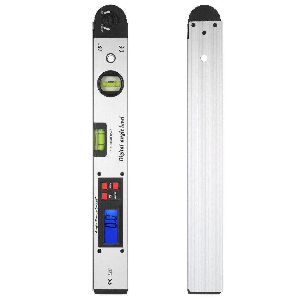 Goniómetro Digital para carpintería, regla de ángulo de pantalla de 225 grados, transportador de construcción, aleación de aluminio,
