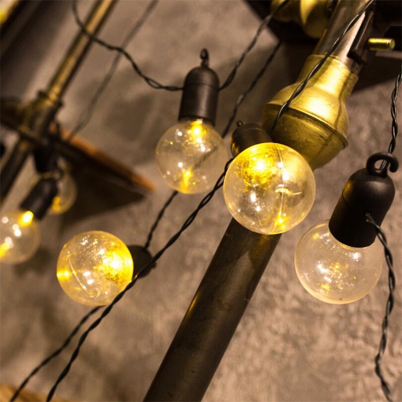 15m 50 led klot fest julslinga ljus 6m 20 led usb kontakt mjölkaktig/klar vintage glödlampa dekorativ utomhus bakgård krans