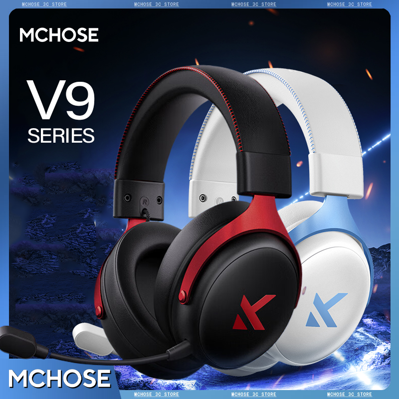 MCHOSE V9 Pro Draadloze Gaming Headset - 7.1 Surround Sound, 250 Uur Batterij, Ruisonderdrukkende Microfoon, Lichtgewicht