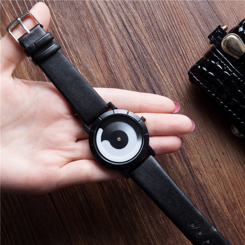 Rotatie herenhorloges leren band quartzhorloges heren sporthorloges herenhorloge relogio masculino
